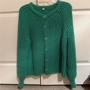 Amazon Emerald Green Chunky Button-Up Cardigan